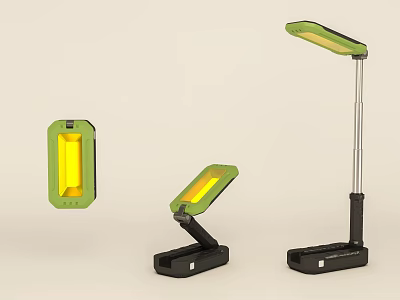 Modern Foldable Desk Lamp With Yellow Black Design And Adjustable Stand 3d model