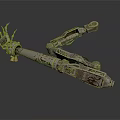 Industrial Mechanical Arm With Metallic Carved Details And Joint Components