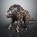 Mythical Furry Creature Character with Thick Fur Sharp Claws and Standing Posture 3d model