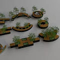 Creative Tree Planter Designs With Wooden Platforms Stone Borders And Green Trees