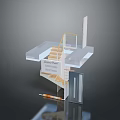 Architectural Model Design With Staircase Transparent Platform And Structural Elements 3d model