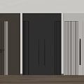 Modern Interior Doors With Different Colors Vertical Stripes And Long Handles 3d model