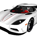 White Sports Car With Red Interior And Sleek Aerodynamic Design Features