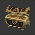 Open Vintage Decorative Treasure Chest With Gold Coins And Ornate Patterns