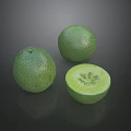 Fresh Green Honeydew Melon Whole And Sliced Showing Juicy Interior On Dark Background