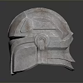 Worn Metal Helmet With Silver Red Finish And Top Antenna 3D Render