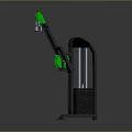 Black And Green Home Gym Fitness Machine With Arm Handles And Weight Plates