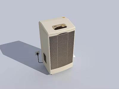 White Electric Space Heater With Adjustable Thermostat And Power Cord 3d model