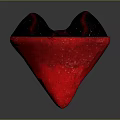 Heart Shaped Wooden Stone Artwork With Black And Red Textured Surface Design