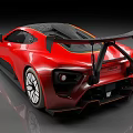 Red Sports Car With Aerodynamic Body And Sleek Exterior Design