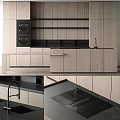 Dark Gray Modern Kitchen Cabinets With Sleek Countertop And Contemporary Interior Design