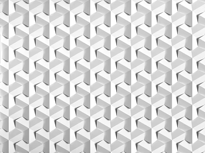 White and Gray Hexagonal Geometric 3D Pattern Modern Wall Decor 3d model