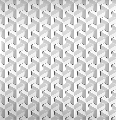 White and Gray Hexagonal Geometric 3D Pattern Modern Wall Decor 3d model