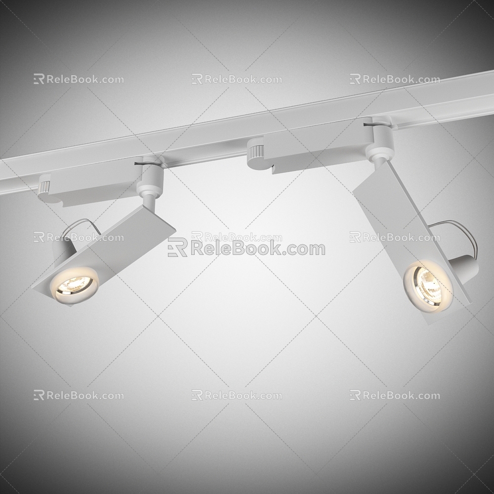 Modern Spotlight Double Head Spotlight 3d model