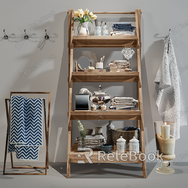 Nordic Storage Rack Bathroom Cabinet Combination model