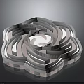 Modern Flower Shaped Decorative Household Lamp With Spiral Layered Design And Central Light