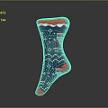 Warm Winter Knit Socks With Blue Red White Geometric Pattern Design