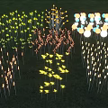 Outdoor Lights For Garden Lawn With Flower Shaped Design And Warm Yellow White Glow