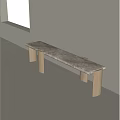 Minimalist Modern Wooden Bench with Textured Seat and Cylindrical Legs