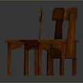 Three Brown Wooden Leisure Chairs With Classic Design And Smooth Surface