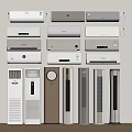 Various Types of Modern Air Conditioners and Fans Including Wall Mounted and Floor Standing Models