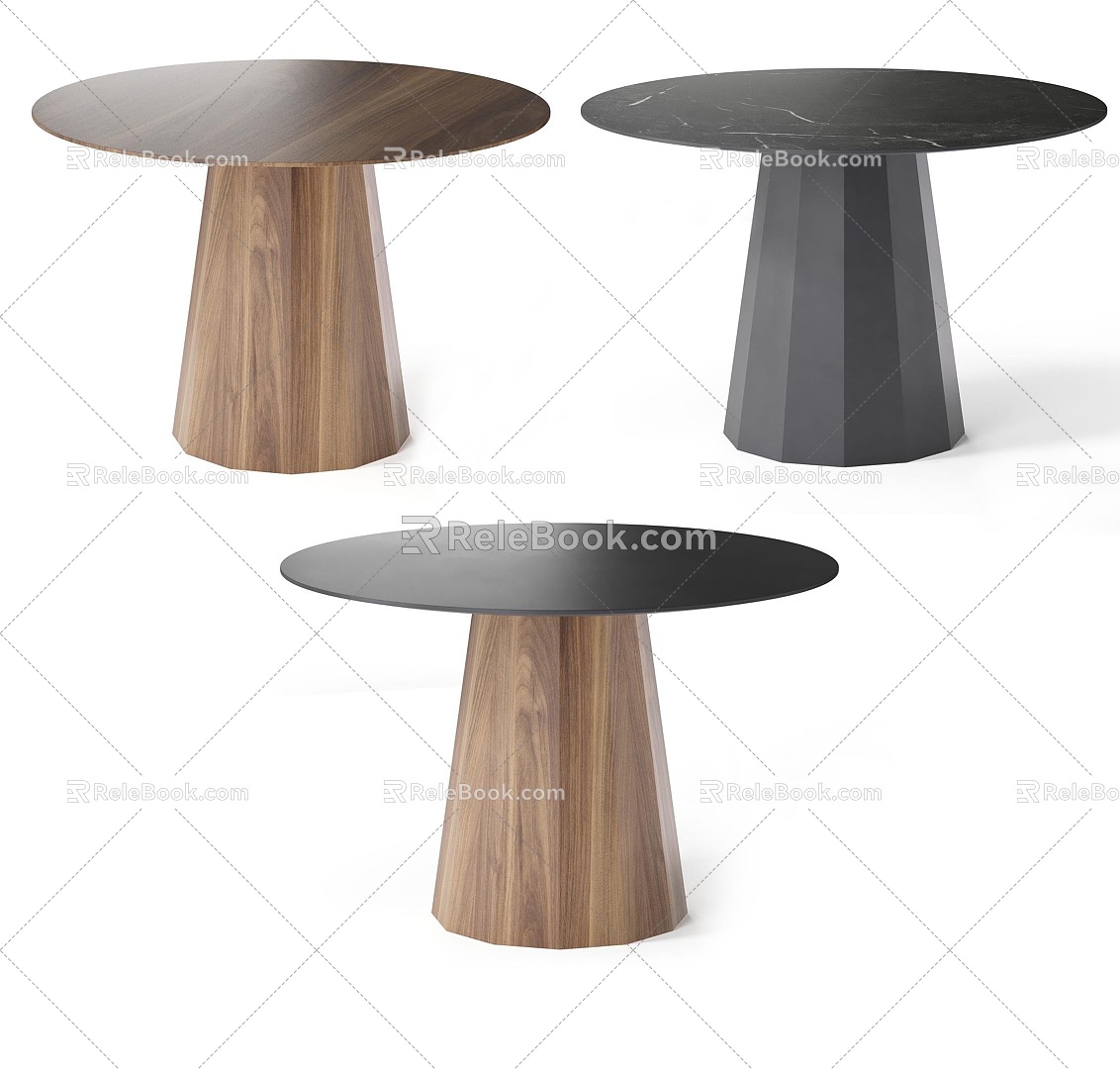 Modern Table Round Table 3d model