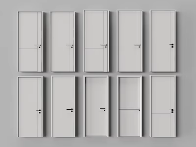 Modern Swing Doors With Simple Design Smooth Surface And Minimal Handles 3d model