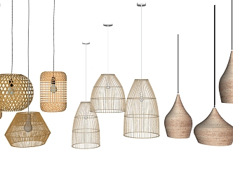 New Chinese Chandelier Bamboo Chandelier Zen Chandelier Lamps 3d model