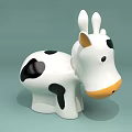 Cow Shaped Stool White With Black Spots Cute Cartoon Design For Kids