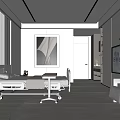 Modern Hospital Ward Interior With White Bed Comfortable Chair And Clean Design