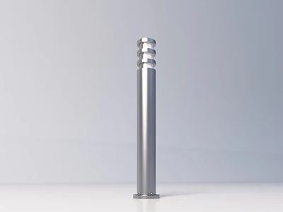 Sleek Modern Silver Outdoor Light With Cylindrical Body And Spiral Top Design 3d model
