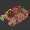 Modern Military Tank With Desert Camouflage Armor And Detailed Cannon Turret