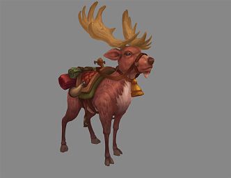 Modern Deer Cartoon Reindeer 3d model