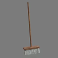 Traditional Wooden Broom With Long Handle Wooden Frame And Natural Bristles