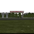Modern Industrial Factory Layout With Multiple Buildings Green Area And Road