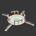 White Detailed Circular Decorative Structure With Arches And Railings Design