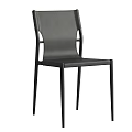 Modern Black Leather Single Chair With Sleek Metal Frame And Slim Legs