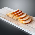 Sliced Bread Arranged On Wooden Board With Golden Crust And Homemade Style