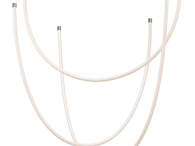 Modern Minimalist Curved White Chandelier Design With Hanging Lines For Interior Decor 3d model