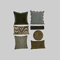 Stylish Decorative Pillows With Geometric Striped Leopard Print And Round Buttoned Designs