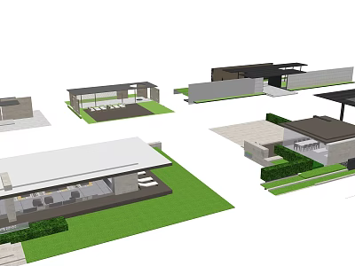 Modern Garden Wall Design With Stone Structure And Courtyard Greenery 3d model