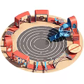 Outdoor Children's Playground Equipment With Circular Design Slides And Climbing Structures