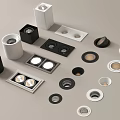 Downlights and Spotlights With Various Modern Designs And Different Color Options 3d model