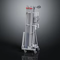 Industrial Vertical Lifting Equipment With Mobile Wheels And Red Control Components