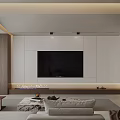 Modern Living Dining Room Interior With Sofa Marble Coffee Table Decorative Painting And Bookshelf