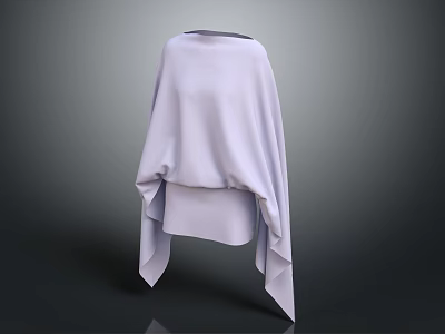 Light Purple Flowing Clothing With Loose Fit And Elegant Drape Design 3d model