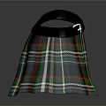 Plaid Kilt Skirt With Black Belt And Vibrant Green Red Blue Yellow Patterns