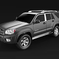 Black Toyota 4Runner SUV With Roof Rack And Front Headlights Design