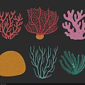 Colorful Coral Wall Decor with Various Shapes for Home Decoration
