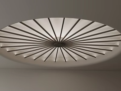 Elegant Modern Ceiling Design With Radial Lines And Geometric Lighting Structure 3d model